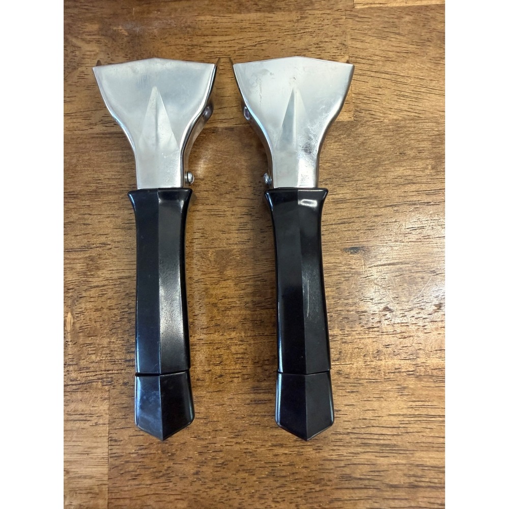 Vintage Corning Ware Detachable Handles Pair‎ Black Bakelite & Stainless Steel